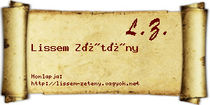 Lissem Zétény névjegykártya